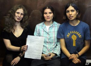 Pussy Riot on trial: Nadezhda Tolokonnikova,Yekaterina Samutsevich,Maria Alekhina